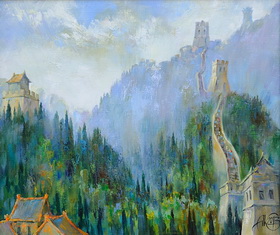 Sketch at the Great Wall of China 2014. Canvas, oil. 6070 cm
