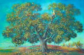 The apples of my childhood 2022y canvas, oil 60x90cm