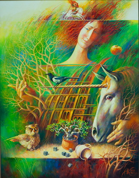 Sentimental mythology 2020y canvas, oil 90x70cm