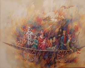 Jesters and Mummers 2023 oil on canvas 7090sm