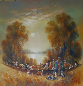 Dog Waltz 2024 oil on canvas 7070sm