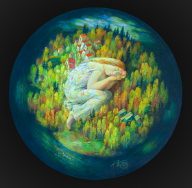 Island 2024 oil on canvas d.70sm