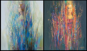 Morning and evening(diptych) 2024 oil on canvas 7060  2
