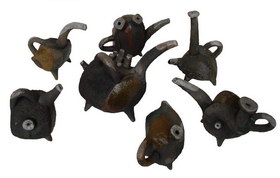 The Small flock. 2006y. SHamot, glaze. Vys. 18, 16, 14, 14, 12, 12, 10sm