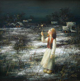 Cristmas nocturne. 2006y. Canvas, oil. 6060 cm.