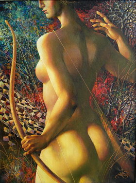 Diana-hunts. 2006y. Canvas, oil. 7556 cm.
