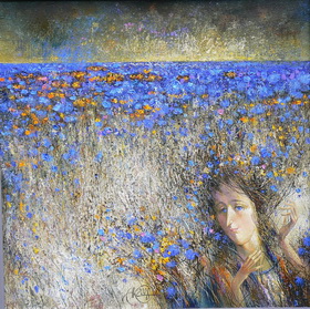 Blue Nocturne For Flora 2008 . Canvas, oil. 60x60 cm.