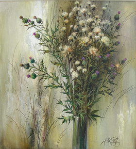 Bouquet of the August. 2007y Canvas, oil. 6358 cm.