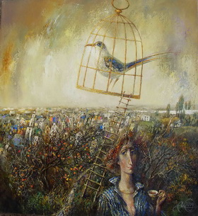 Cage. 2010. Canvas,oil. 70x60 cm.