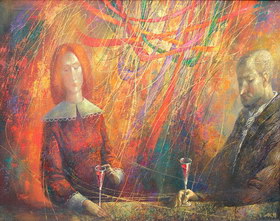 Red wine 1998y. Canvas, oil. 5570 cm.