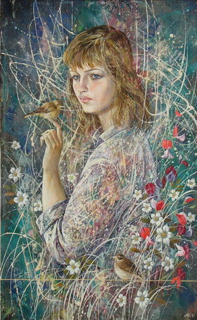 The Portrait daughter. 1998y. Canvas, oil. 8050 cm.