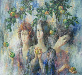 Three graces. 2004y. Canvas, oil. 8088 cm.