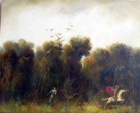 Landscape with St. Georgi 2009 . Canvas, oil. 80x100 cm.
